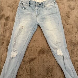 BLANQI Maternity Blue Skinny Jeans with Distressed Details